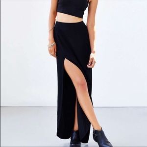 Urban Outfitters Cope High Slit Maxi Skirt Black 4